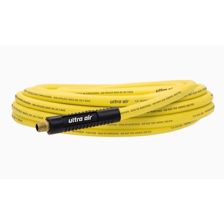 Amflo Amflo Ultra Air 25 ft. L X 3/8 in. D Hybrid Polymer Hybrid Air Hose 300 psi Yellow AMFL57525A